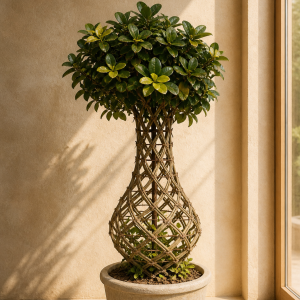 braided lattice ficus topiary